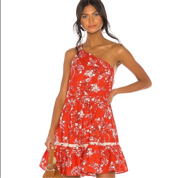 Free People Dresses & Skirts - Free People All Mine one shoulder linen blend floral mini dress, size M